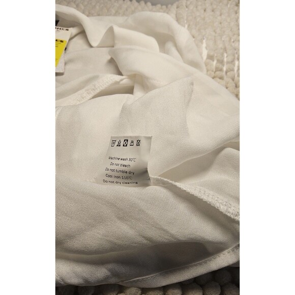 NWT Allegra K Size Small 3/4 Ruched Sleeve Open Front White Shrug - Picture 7 of 11